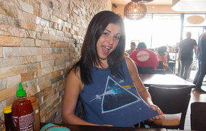 18 year old beauty Kaci Starr stripping off satin bra and panty set